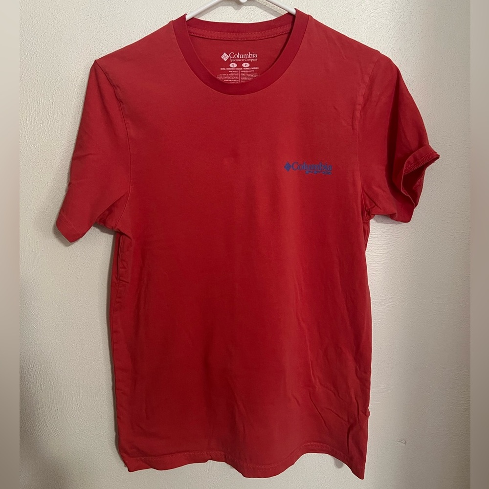 COLUMBIA‎ SPORTSWEAR Classic PFG Tennessee Active T Shirt Red Blue Men's Size S
